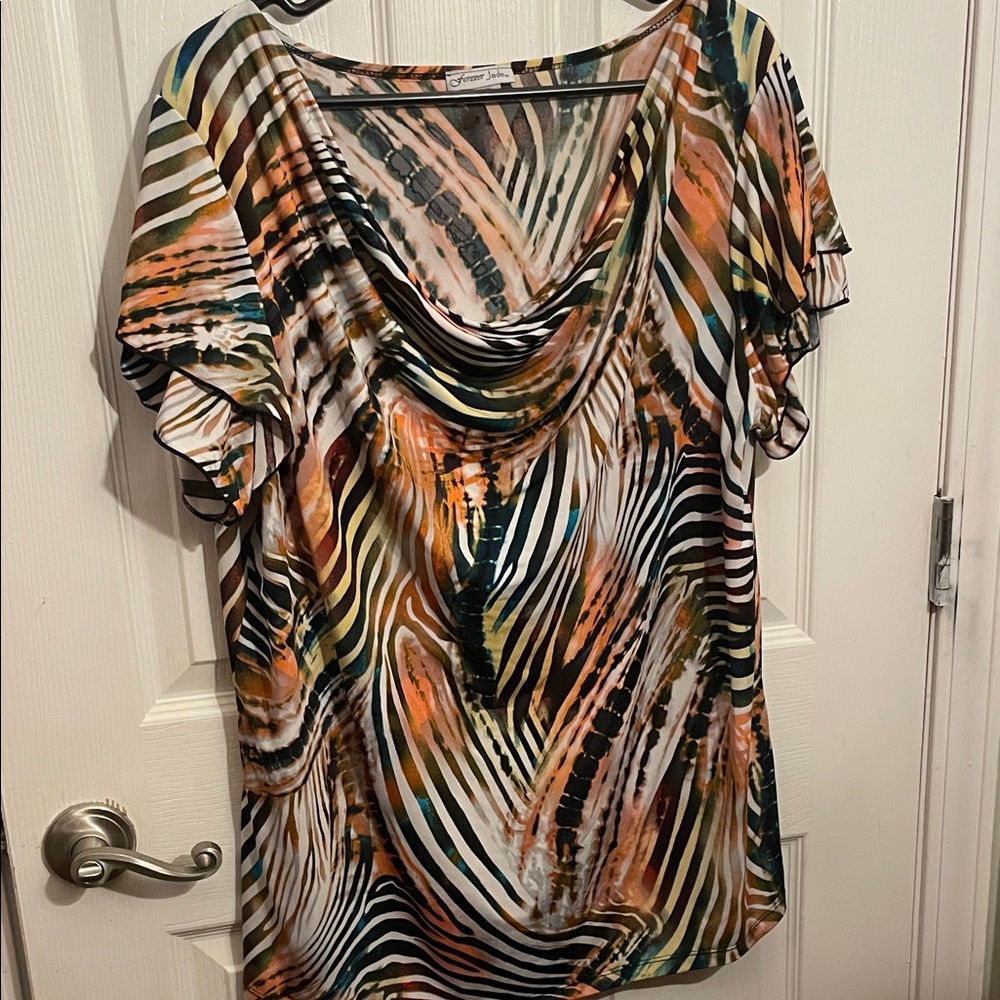 Signature Vibrant Zebra Print Blouse